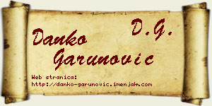 Danko Garunović vizit kartica